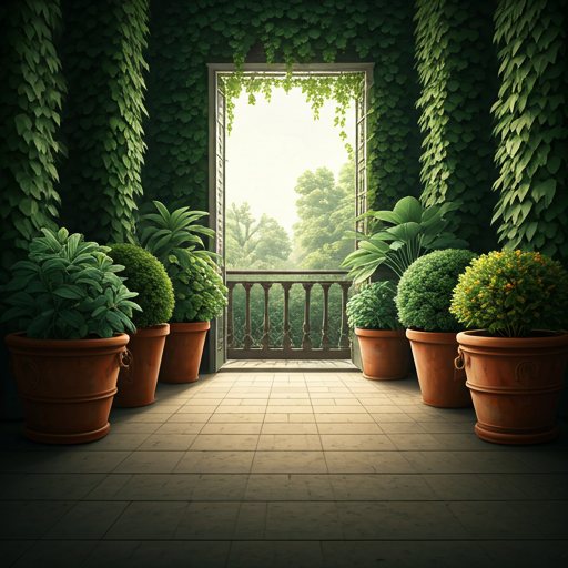 Lush green garden